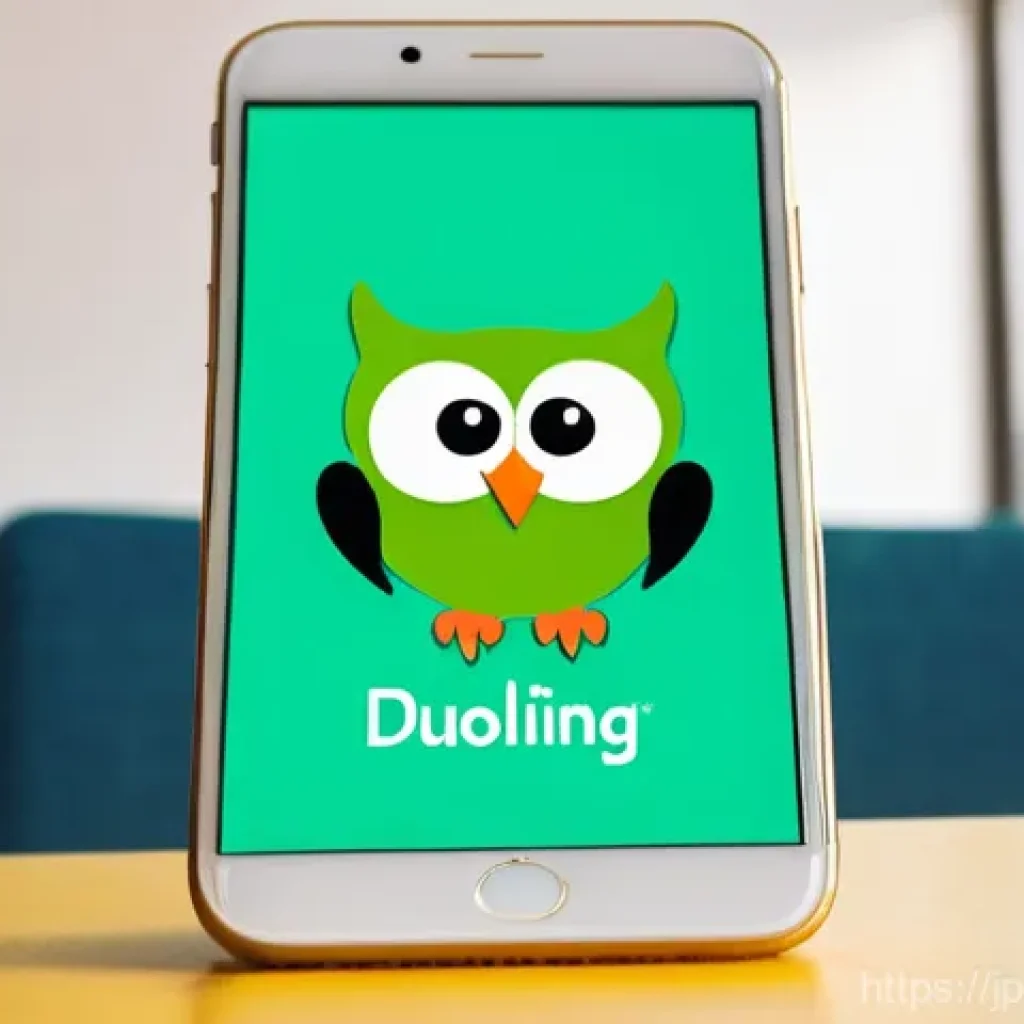 독일어 학습 앱 비교 - **Prompt for Duolingo:**
    "A cheerful young person, approximately 20-25 years old, wearing comfor...