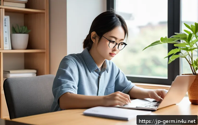 독일어 시험 전날 준비 방법 - A focused Japanese student sitting at a tidy desk in a cozy, modern room with natural daylight strea...